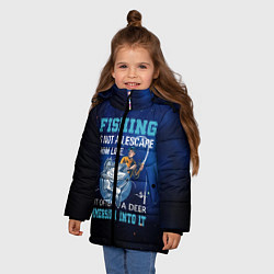 Куртка зимняя для девочки FISHING PLANET Рыбалка, цвет: 3D-черный — фото 2