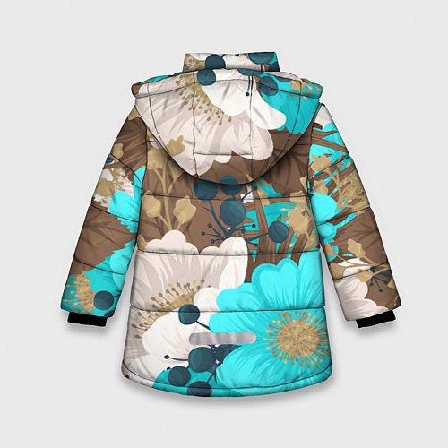 Зимняя куртка для девочки Красивые цвеТы / 3D-Черный – фото 2