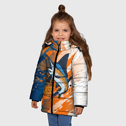 Куртка зимняя для девочки Туристическая рыбалка, цвет: 3D-черный — фото 2