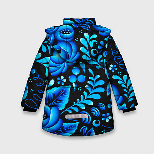 Зимняя куртка для девочки Гжель / 3D-Черный – фото 2
