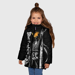Куртка зимняя для девочки Bleach, Ичиго с мечом, цвет: 3D-черный — фото 2