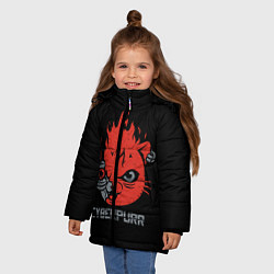 Куртка зимняя для девочки СYBERPURR, цвет: 3D-черный — фото 2