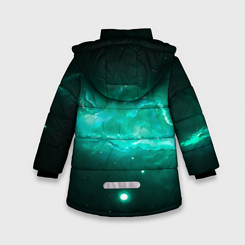 Зимняя куртка для девочки Осьминог напал на водолаза / 3D-Черный – фото 2