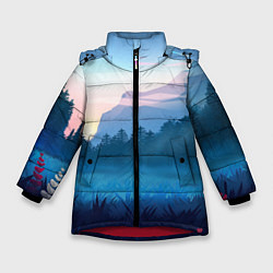 Куртка зимняя для девочки Рассвет, цвет: 3D-красный