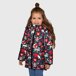 Куртка зимняя для девочки Канада, цвет: 3D-красный — фото 2