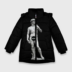 Куртка зимняя для девочки David Censored, цвет: 3D-черный
