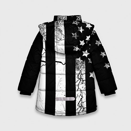 Зимняя куртка для девочки ЗВЕЗДНО-ПОЛОСАТЫЙ / 3D-Черный – фото 2