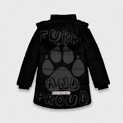 Зимняя куртка для девочки Furry proud / 3D-Черный – фото 2