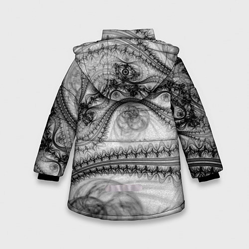 Зимняя куртка для девочки Spilled ink Texture / 3D-Черный – фото 2