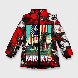 Куртка зимняя для девочки Farcry5, цвет: 3D-черный