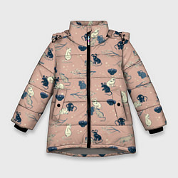 Зимняя куртка для девочки Мышки в японском стиле