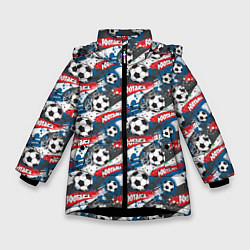 Куртка зимняя для девочки FOOTBALL, цвет: 3D-черный