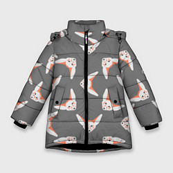 Куртка зимняя для девочки Лиса Фенек, цвет: 3D-черный