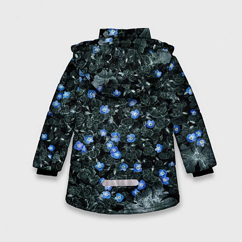 Зимняя куртка для девочки Маленькие ЦветЫ / 3D-Черный – фото 2