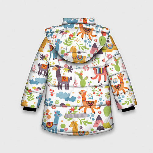 Зимняя куртка для девочки Ламы / 3D-Светло-серый – фото 2