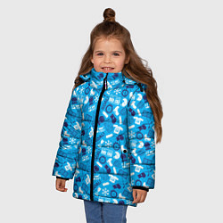 Куртка зимняя для девочки Хоккей, цвет: 3D-светло-серый — фото 2