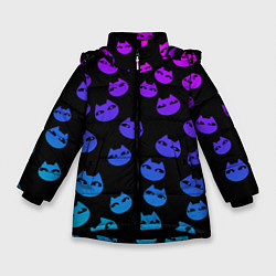 Куртка зимняя для девочки Cats faces, цвет: 3D-черный