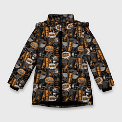 Куртка зимняя для девочки Качалка, цвет: 3D-черный