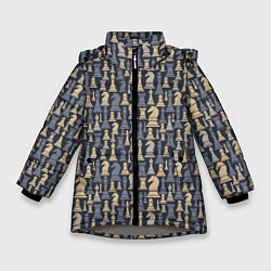 Куртка зимняя для девочки Шахматист, цвет: 3D-светло-серый