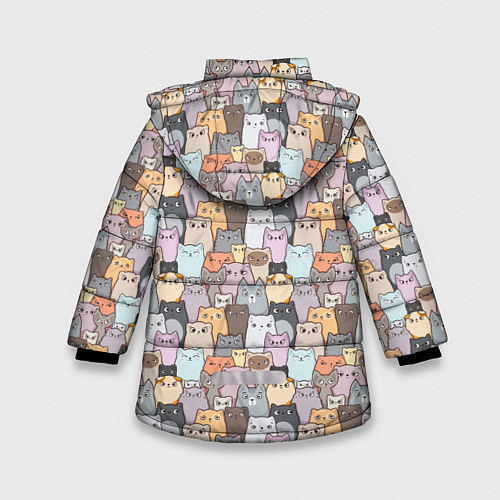 Зимняя куртка для девочки Котики / 3D-Черный – фото 2