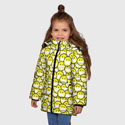 Куртка зимняя для девочки Смайлики в Масках, цвет: 3D-светло-серый — фото 2