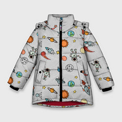 Зимняя куртка для девочки Космический астронавт
