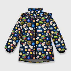 Куртка зимняя для девочки Разные Игры, цвет: 3D-светло-серый