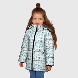 Куртка зимняя для девочки Морской фон, цвет: 3D-светло-серый — фото 2