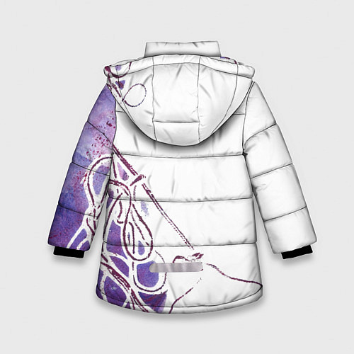 Зимняя куртка для девочки Фиолетовые нити / 3D-Красный – фото 2