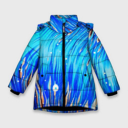 Куртка зимняя для девочки Морские водоросли!, цвет: 3D-черный