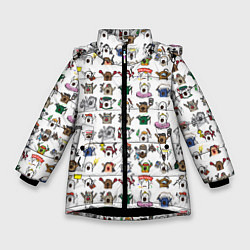Куртка зимняя для девочки Ничоси, цвет: 3D-черный