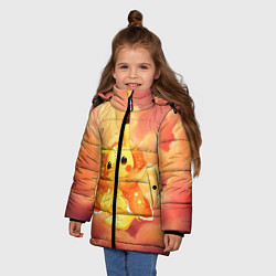 Куртка зимняя для девочки Пикачу на облачках, цвет: 3D-черный — фото 2