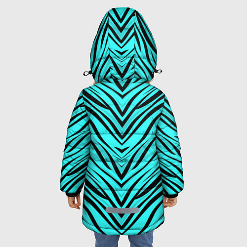 Зимняя куртка для девочки Абстратный полосатый узор / 3D-Красный – фото 4