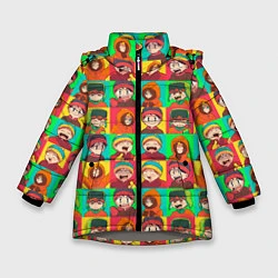 Куртка зимняя для девочки Аниме Южный парк, цвет: 3D-светло-серый