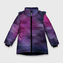 Зимняя куртка для девочки Фиолетово-бордовый узор