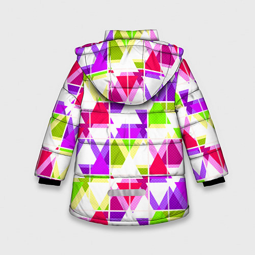 Зимняя куртка для девочки Абстрактный яркий узор / 3D-Черный – фото 2