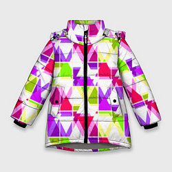 Зимняя куртка для девочки Абстрактный яркий узор