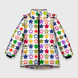 Зимняя куртка для девочки Разноцветные звездочки