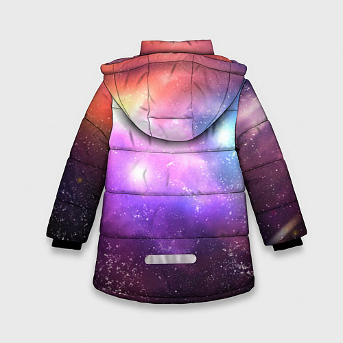 Зимняя куртка для девочки Космос, сияние и звезды / 3D-Черный – фото 2