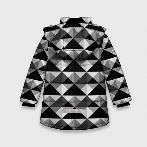 Зимняя куртка для девочки Современный геометрический / 3D-Черный – фото 2