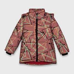 Зимняя куртка для девочки Террактовый геометрический