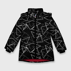 Зимняя куртка для девочки Черно-белый геометрический