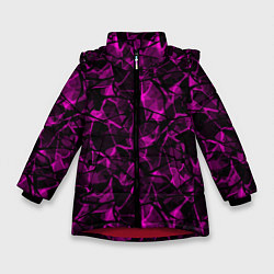 Зимняя куртка для девочки Абстрактный узор цвета фуксия