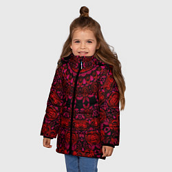 Куртка зимняя для девочки Акварельный калейдоскоп, цвет: 3D-светло-серый — фото 2