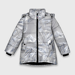 Куртка зимняя для девочки Голографичная фольга, цвет: 3D-черный