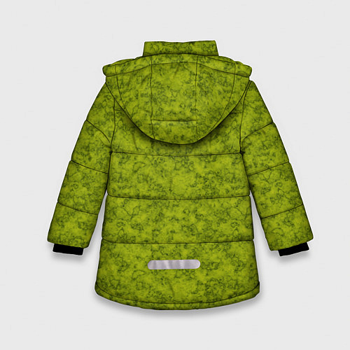 Зимняя куртка для девочки Зеленый мраморный узор / 3D-Черный – фото 2