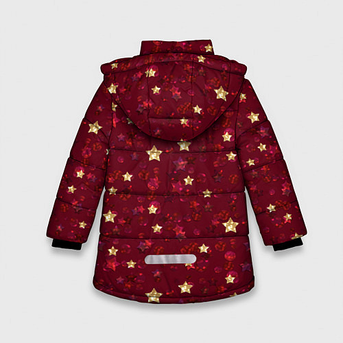 Зимняя куртка для девочки Россыпи золотых звезд / 3D-Черный – фото 2
