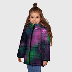 Куртка зимняя для девочки Разноцветный геометрический уз, цвет: 3D-красный — фото 2