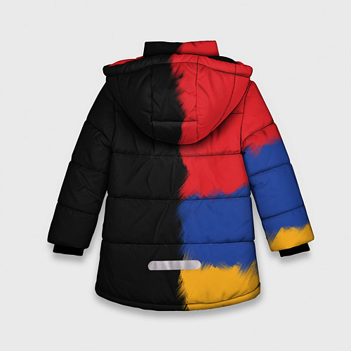 Зимняя куртка для девочки Armenia Flag and emblem / 3D-Черный – фото 2