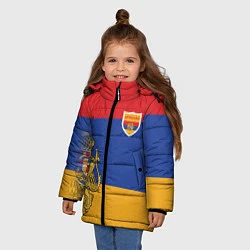 Куртка зимняя для девочки Armenia coat of arms and flag, цвет: 3D-черный — фото 2